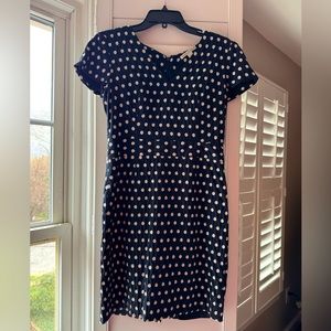 Banana Republic Navy Blue with White Polka Dot Dress